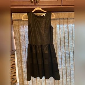 Black and Gold Glitter Mini Dress